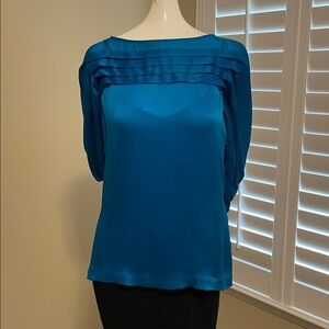 Diane Von Furstenberg VANETTA Top Boatneck Balloon Sleeve Silk Cami NWOT 4